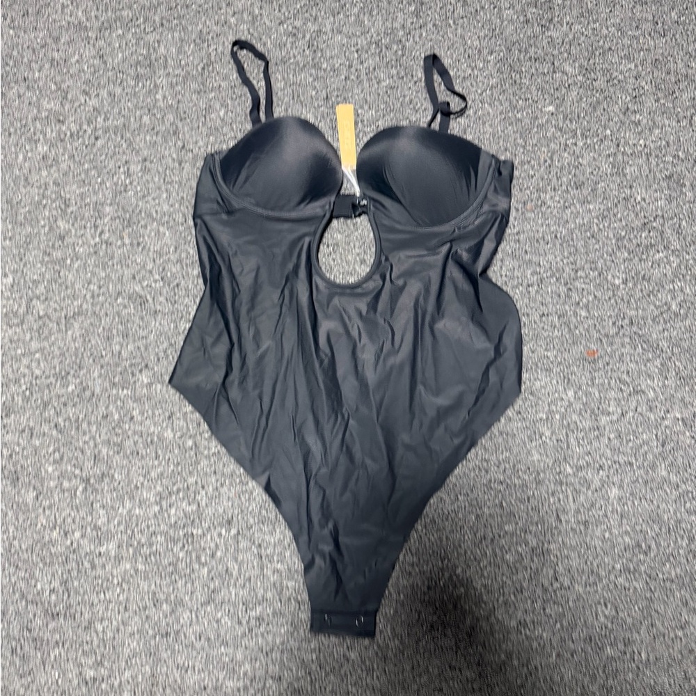 Skims Elegant Black Women's Swimsuit 3x deep plunge shapewear bodysuit v
